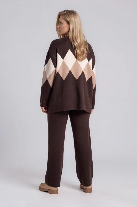 Co-ord Top-Pants Knit Rhombus 