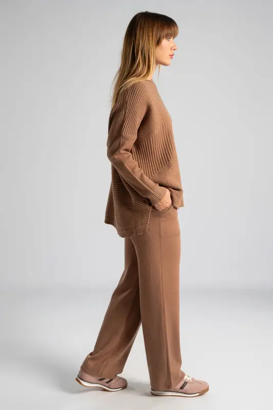 Set Blouse Pants Knitted Rib