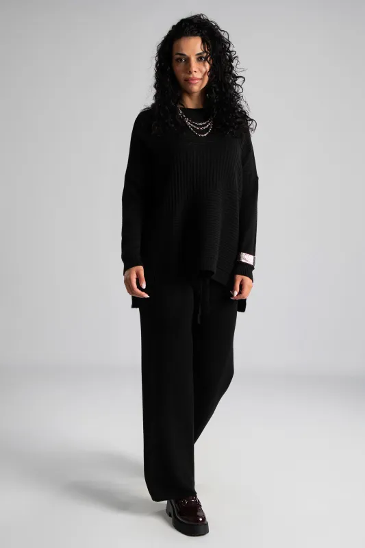 Set Blouse Pants Knitted Rib