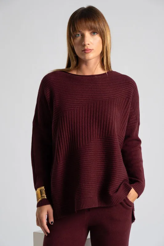Set Blouse Pants Knitted Rib