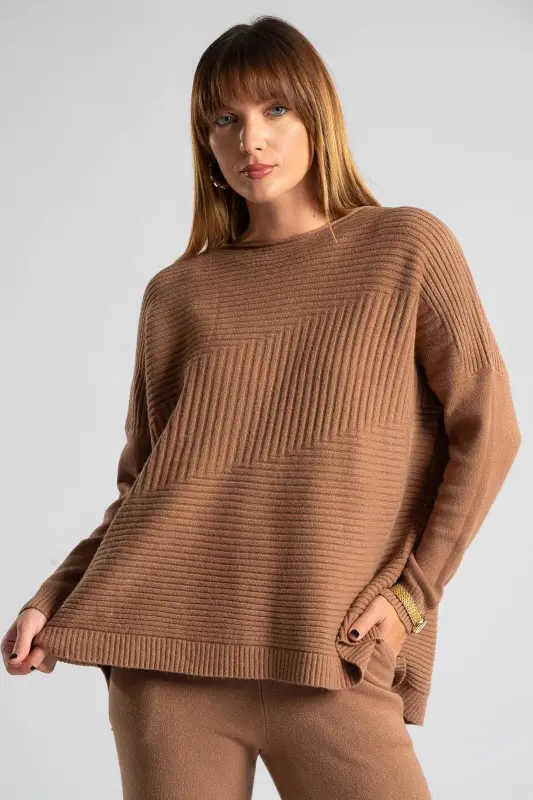Set Blouse Pants Knitted Rib
