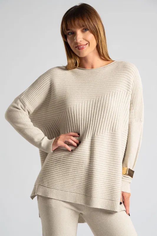 Set Blouse Pants Knitted Rib