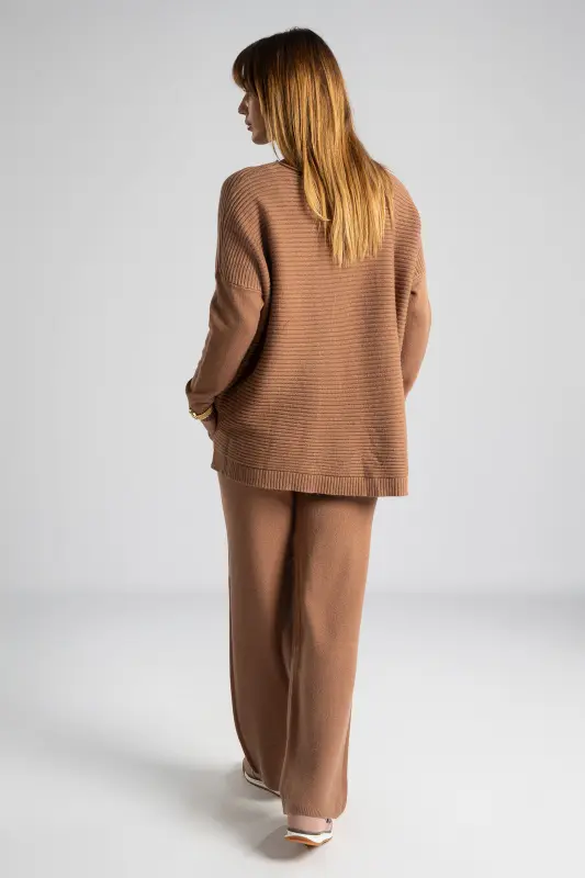 Set Blouse Pants Knitted Rib