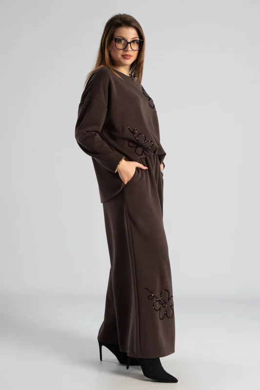 Σετ Μπλούζα-Παντελόνι Παγιέτα Flower