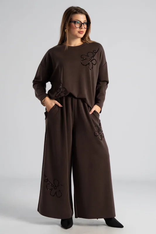 Set Blouse-Pants Sequin Flower 