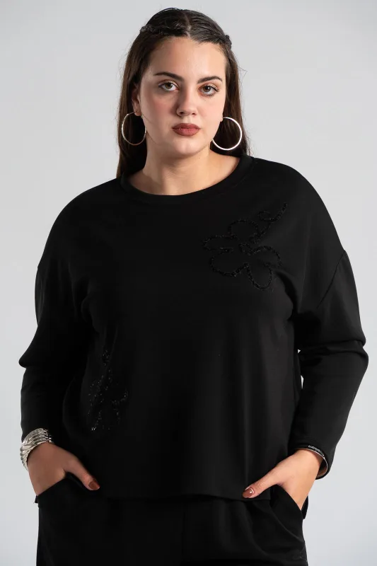 Σετ Μπλούζα-Παντελόνι Παγιέτα Flower