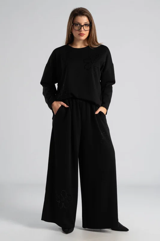Set Blouse-Pants Sequin Flower 