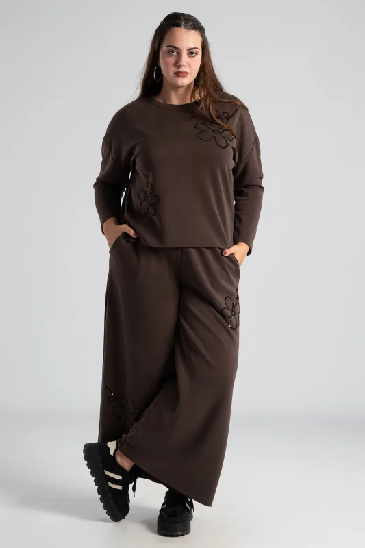 Σετ Μπλούζα-Παντελόνι Παγιέτα Flower