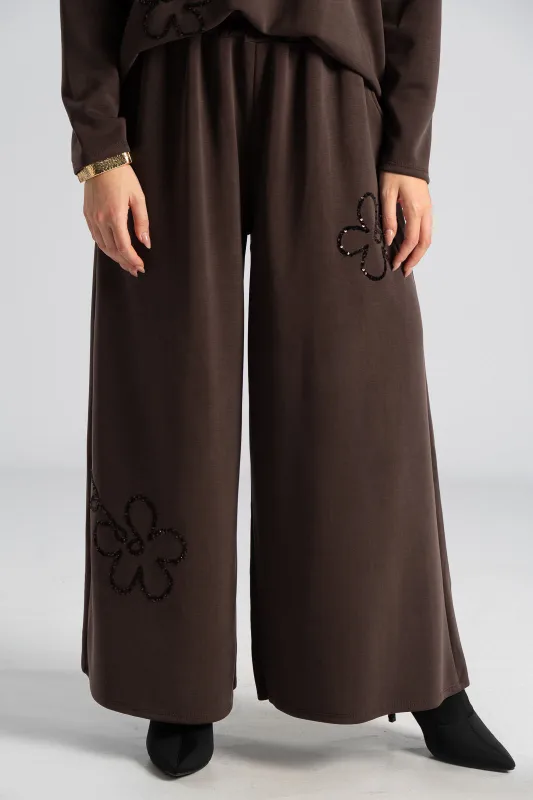 Σετ Μπλούζα-Παντελόνι Παγιέτα Flower