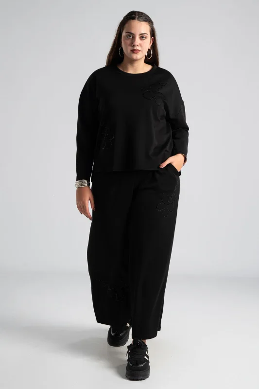 Σετ Μπλούζα-Παντελόνι Παγιέτα Flower