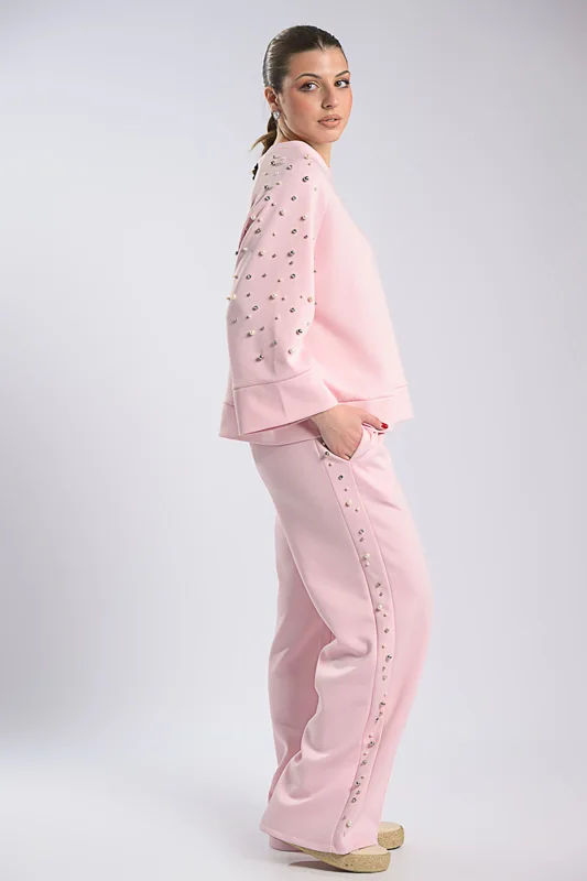 Blouse-Pants Set Pearl Strass 