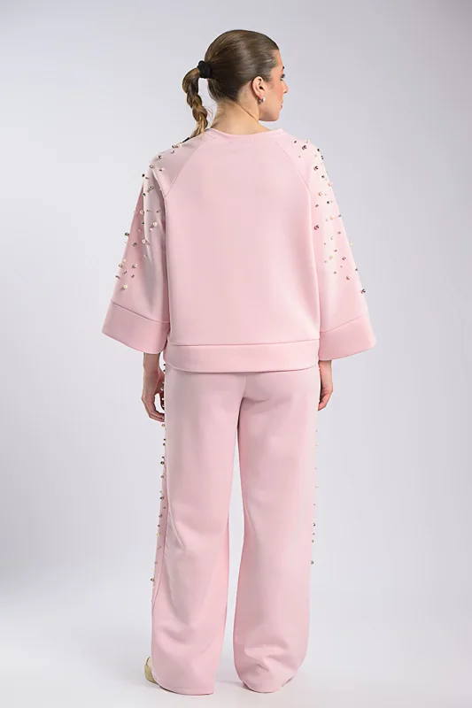Blouse-Pants Set Pearl Strass 