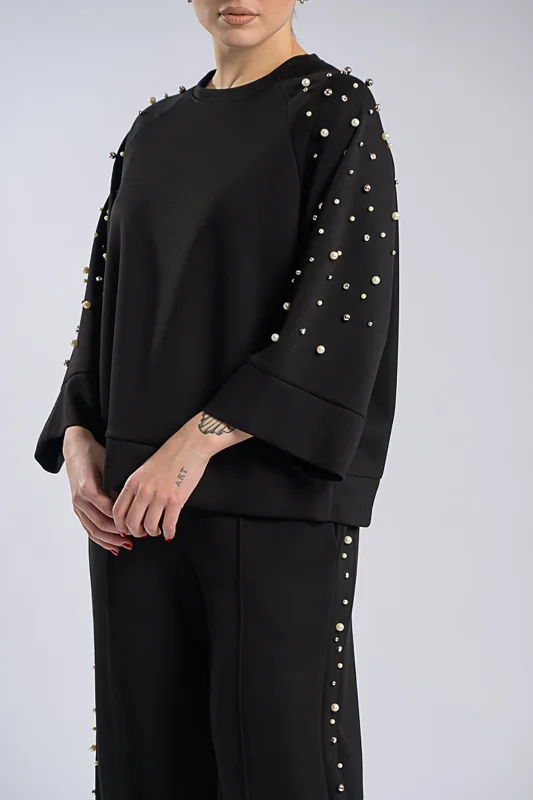 Blouse-Pants Set Pearl Strass 