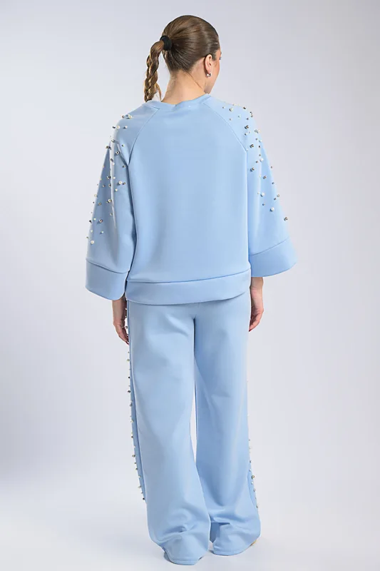 Blouse-Pants Set Pearl Strass 
