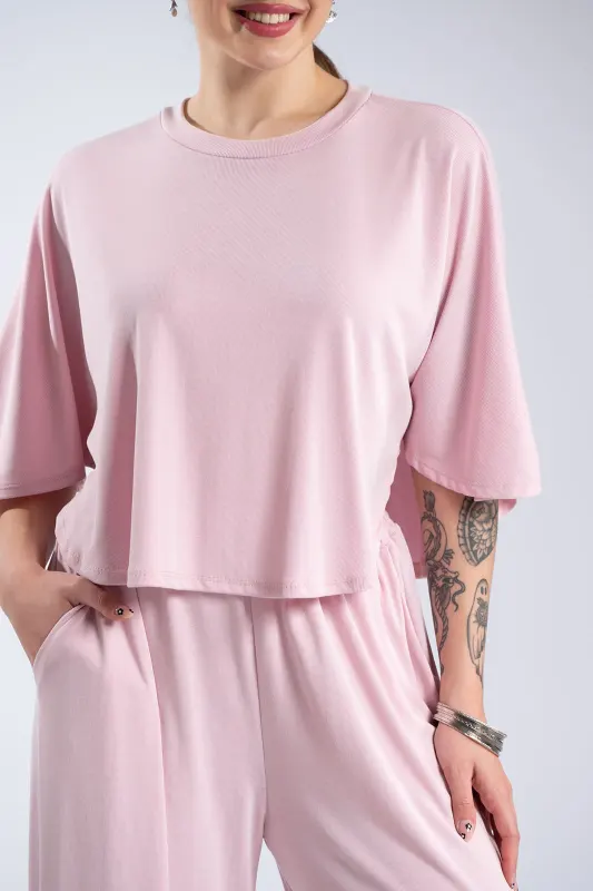 Σετ Μπλούζα-Παντελόνι Rib Μονόχρωμο