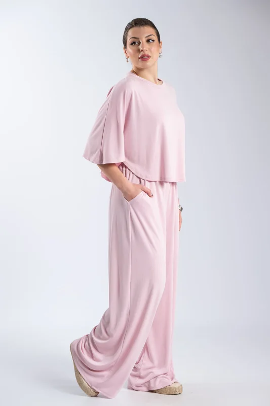 Σετ Μπλούζα-Παντελόνι Rib Μονόχρωμο