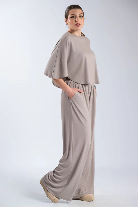 Σετ Μπλούζα-Παντελόνι Rib Μονόχρωμο