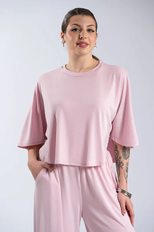 Σετ Μπλούζα-Παντελόνι Rib Μονόχρωμο