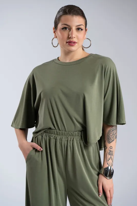 Σετ Μπλούζα-Παντελόνι Rib Μονόχρωμο