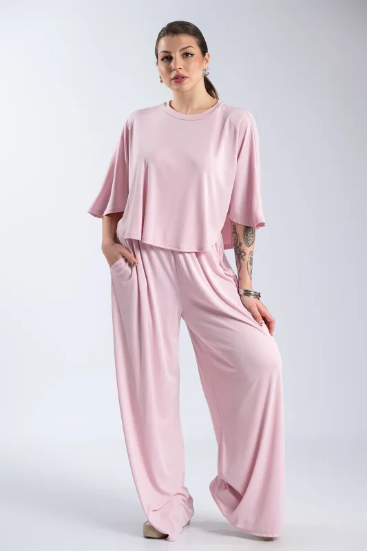 Σετ Μπλούζα-Παντελόνι Rib Μονόχρωμο