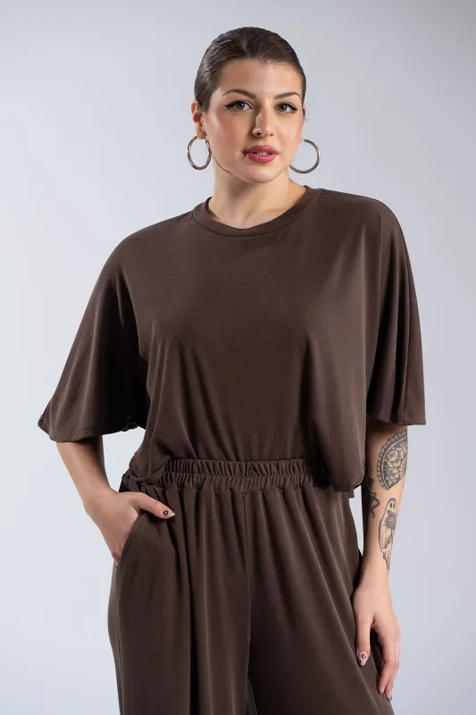 Σετ Μπλούζα-Παντελόνι Rib Μονόχρωμο