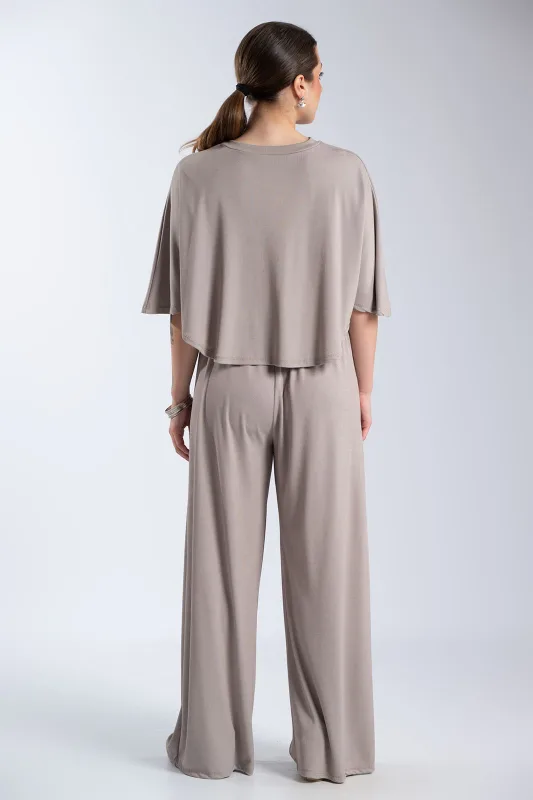 Σετ Μπλούζα-Παντελόνι Rib Μονόχρωμο