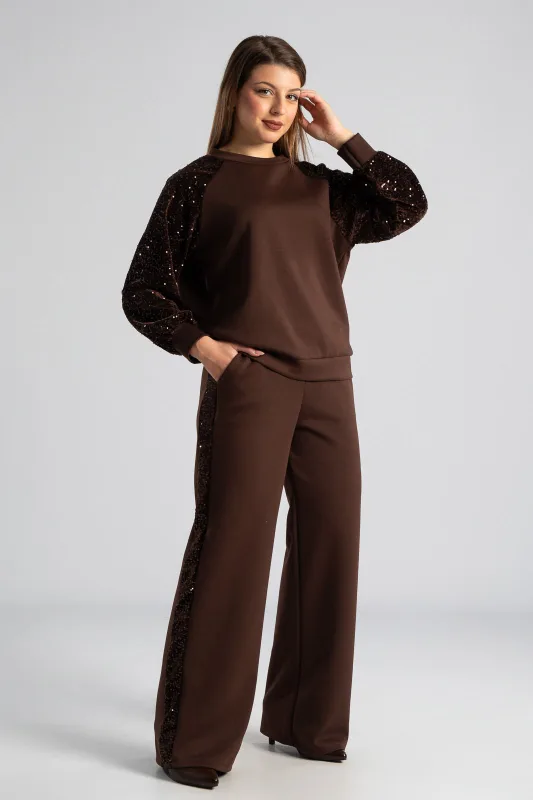 Σετ Μπλούζα-Παντελόνι Velvet Παγιέτα
