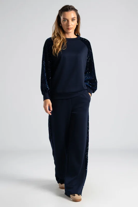 Σετ Μπλούζα-Παντελόνι Velvet Παγιέτα