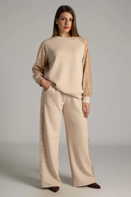 Σετ Μπλούζα-Παντελόνι Velvet Παγιέτα