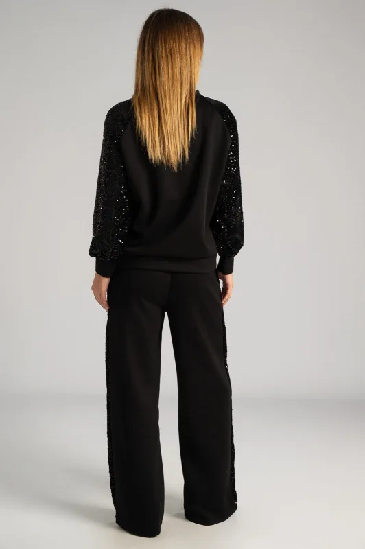 Set Blouse-Pants Velvet Sequin