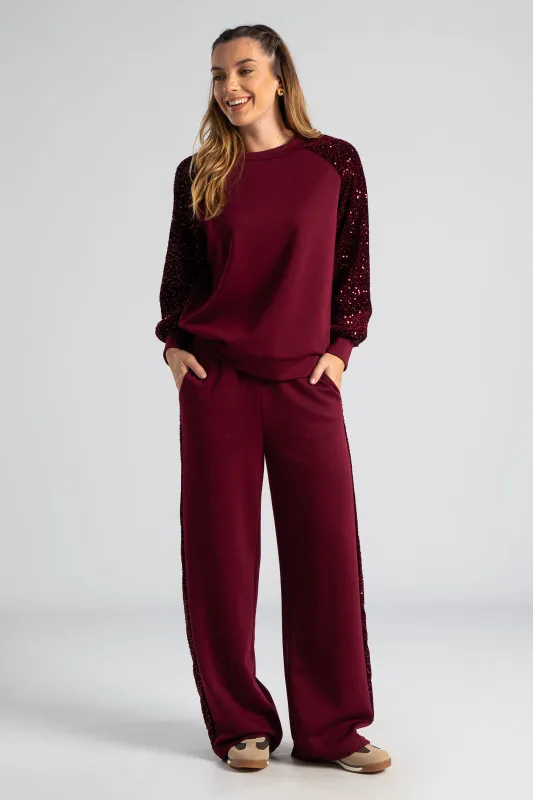 Σετ Μπλούζα-Παντελόνι Velvet Παγιέτα