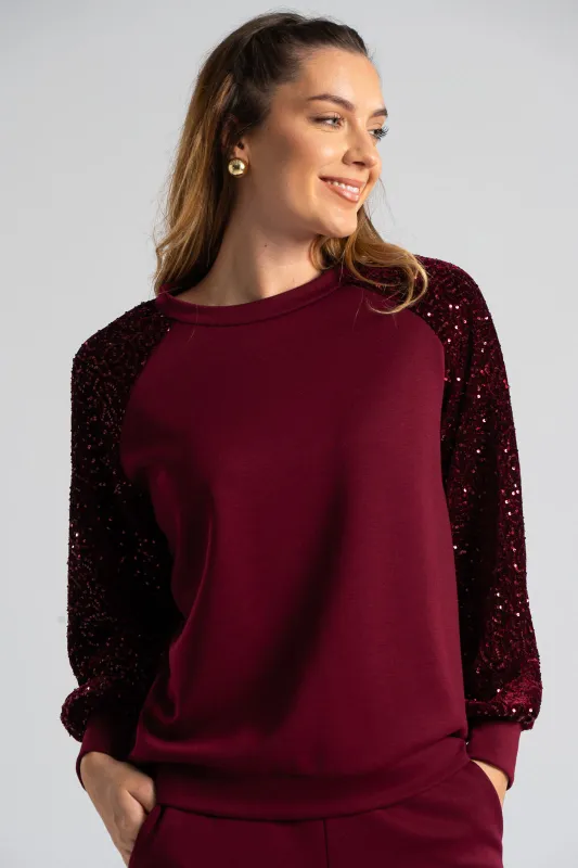 Σετ Μπλούζα-Παντελόνι Velvet Παγιέτα