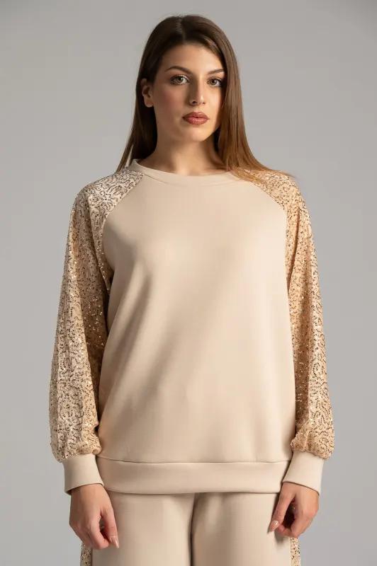 Set Blouse-Pants Velvet Sequin