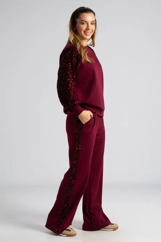 Σετ Μπλούζα-Παντελόνι Velvet Παγιέτα