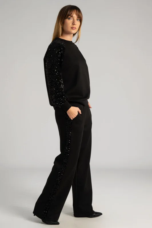 Set Blouse-Pants Velvet Sequin