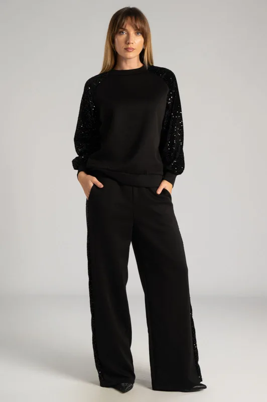 Σετ Μπλούζα-Παντελόνι Velvet Παγιέτα