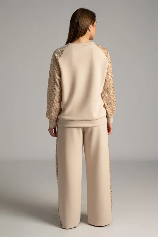 Set Blouse-Pants Velvet Sequin