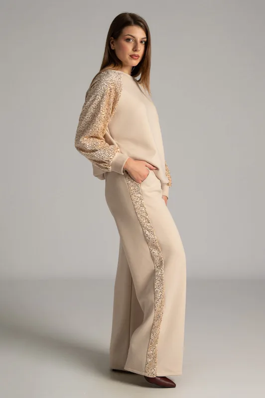 Set Blouse-Pants Velvet Sequin