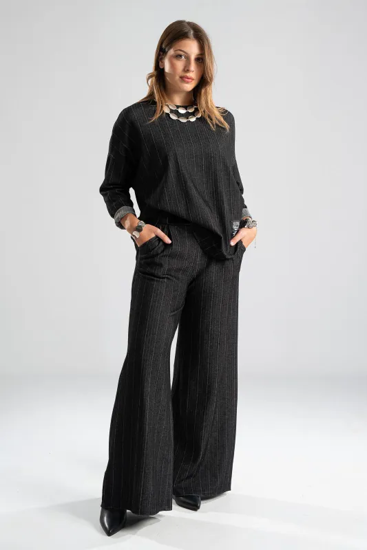 Set Shirt Striped -Pants Belt