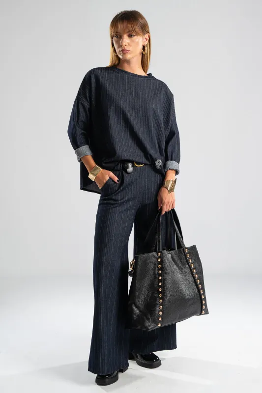 Set Shirt Striped -Pants Belt