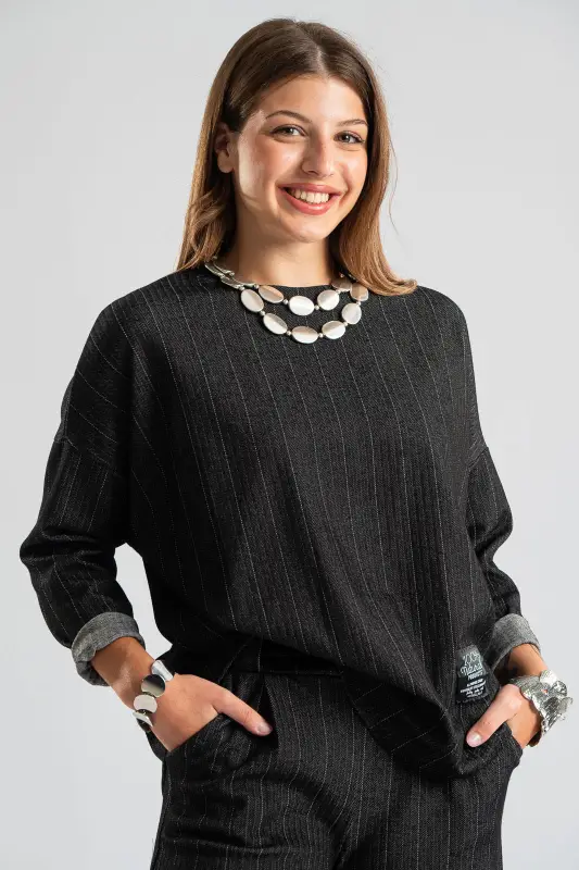 Set Shirt Striped -Pants Belt