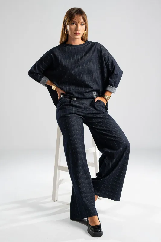 Set Shirt Striped -Pants Belt