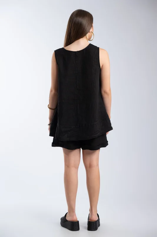 Set Blouse-shorts Linen Flower