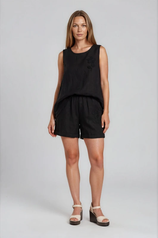 Set Blouse-shorts Linen Flower