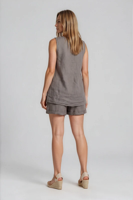 Set Blouse-shorts Linen Flower