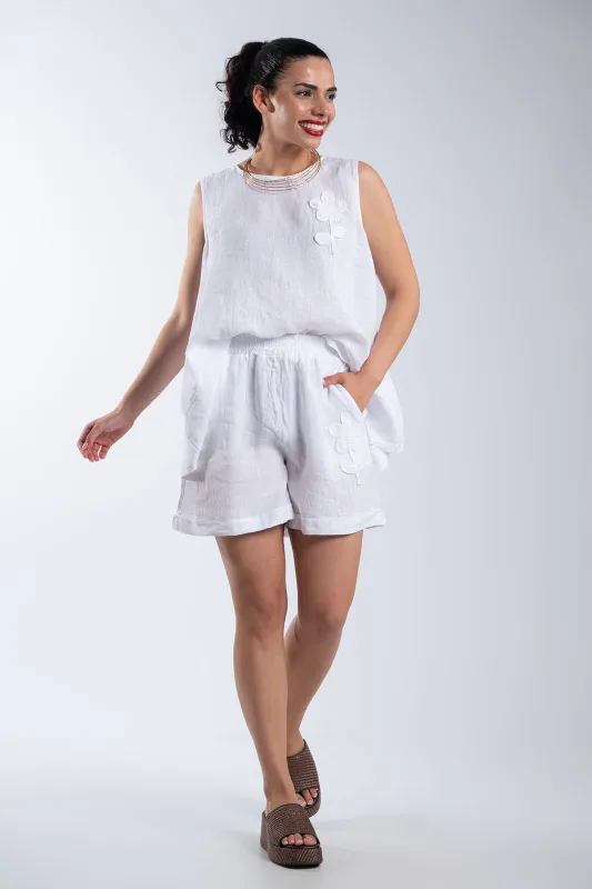 Set Blouse-shorts Linen Flower