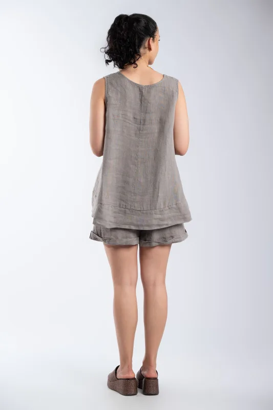 Set Blouse-shorts Linen Flower