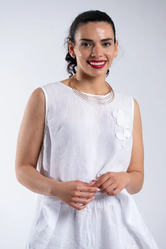 Set Blouse-shorts Linen Flower