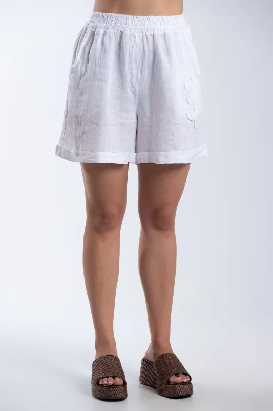 Set Blouse-shorts Linen Flower