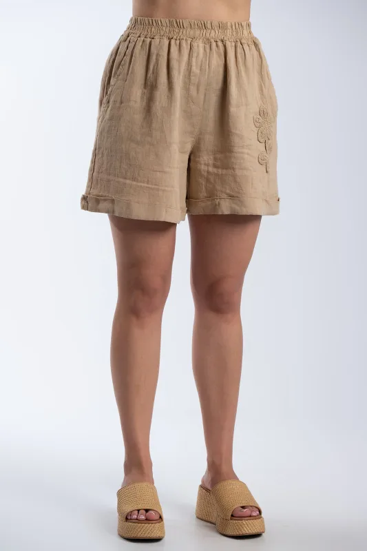 Set Blouse-shorts Linen Flower